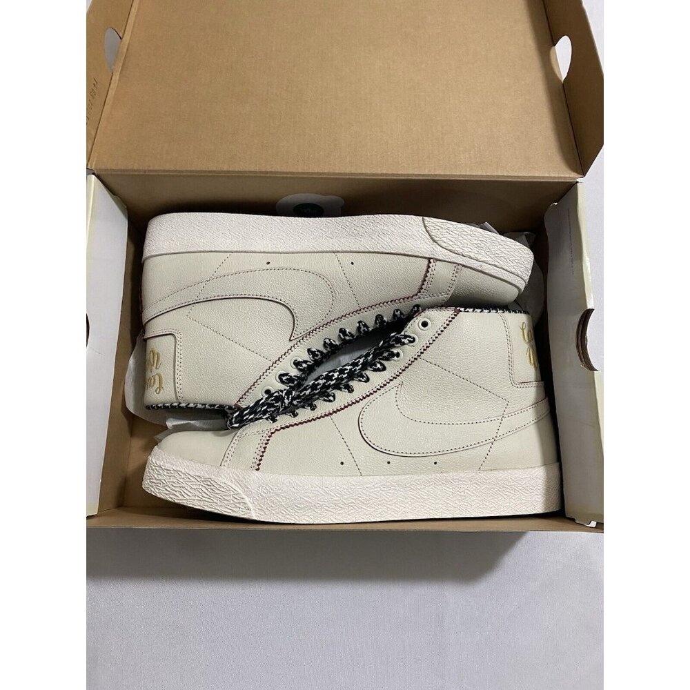 New Mens Size 10 White Nike SB Zoom Blazer Mid QS Skateboarding Shoes FQ0795 100